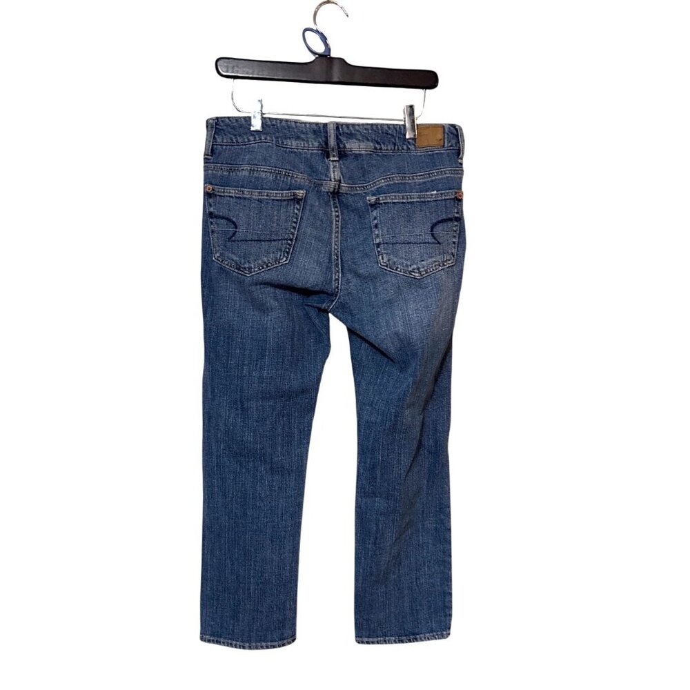 American Eagle Stretch Boy Fit Distressed Denim Jeans Size 6 inseam26” - Picture 2 of 7
